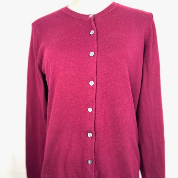 Karen Scott Sweaters - Karen Scott Maroon Cardigan Sweater